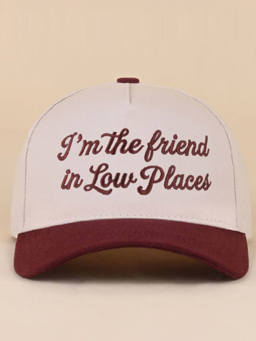 Zenana Friend in Low Places Canvas Snapback Baseball Hat in Raisin